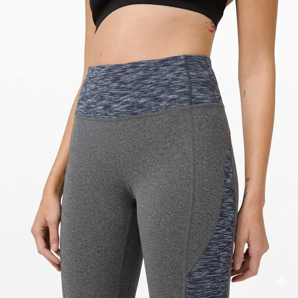 Athleta Gray Colorblock High Waist Cropped Leggings XS That Girl Gym to Street